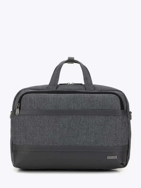 Zdjęcie produktu Męska torba na laptopa 15, 6” z lamówką z ekoskóry szara Wittchen