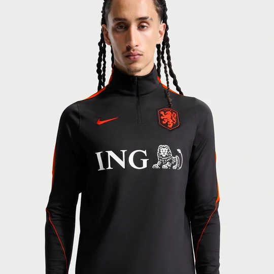 Zdjęcie produktu Męska treningowa koszulka piłkarska Nike Dri-FIT Holandia Strike - Czerń