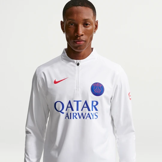 Zdjęcie produktu Męska treningowa koszulka piłkarska Nike Dri-FIT Total 90 Paris Saint-Germain Strike (wersja trzecia) - Biel