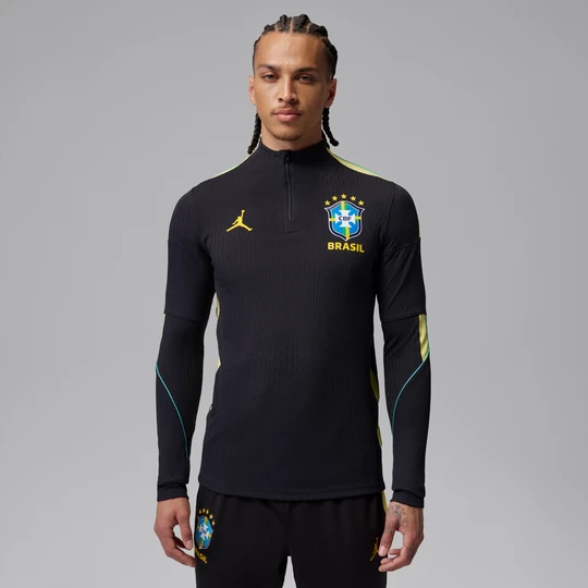 Zdjęcie produktu Męska treningowa koszulka piłkarska z dzianiny Jordan Dri-FIT ADV Brazylia Strike Elite - Czerń