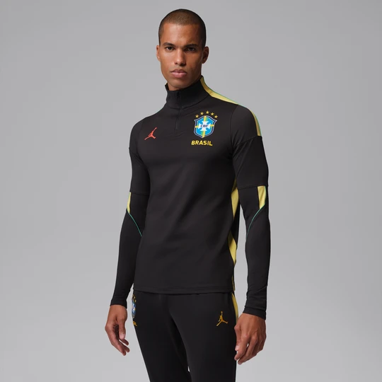 Zdjęcie produktu Męska treningowa koszulka piłkarska z dzianiny Jordan Dri-FIT Brazylia Strike - Czerń