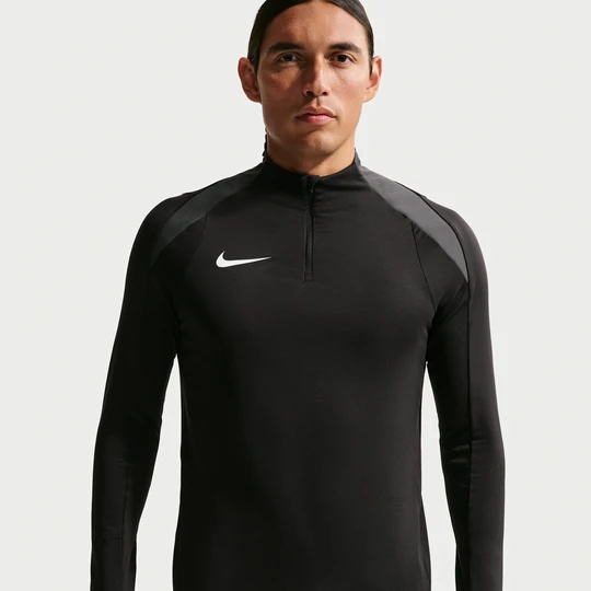Zdjęcie produktu Męska treningowa koszulka piłkarska z zamkiem 1/2 Dri-FIT Nike Strike - Czerń