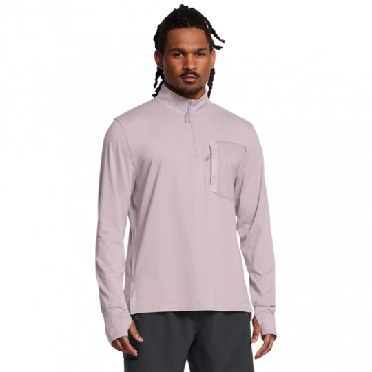 Zdjęcie produktu Męski longsleeve do biegania Under Armour UA Trail Run Quarter Zip - beżowy