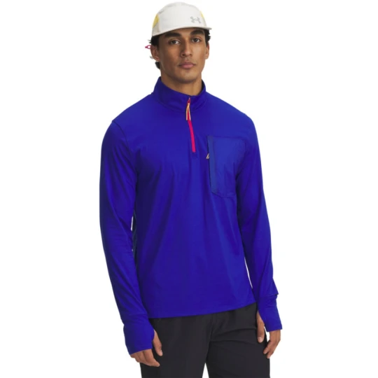 Zdjęcie produktu Męski longsleeve do biegania Under Armour UA Trail Run Quarter Zip - niebieski