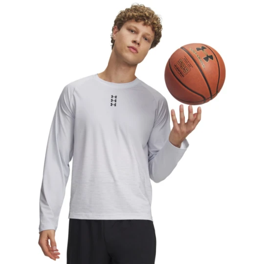Zdjęcie produktu Męski longsleeve do koszykówki Under Armour UA Hoops Performance LS - szary