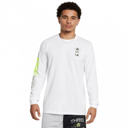 Zdjęcie produktu Męski longsleeve treningowy Under Armour UA Curry Long Sleeve Tee - biały