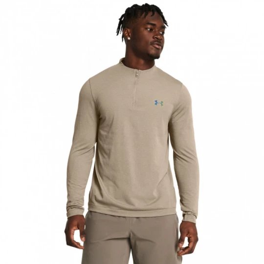 Zdjęcie produktu Męski longsleeve treningowy Under Armour Vanish Elite Seamless 1 / 4 Zip - brązowy