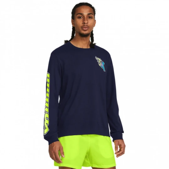Zdjęcie produktu Męski longsleeve z nadrukiem Under Armour UA Run Anywhere Ls - granatowy