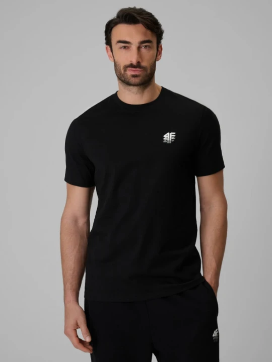 Zdjęcie produktu Męski t-shirt bez nadruku 4F 4FRSS26TTSHM3973 - czarny