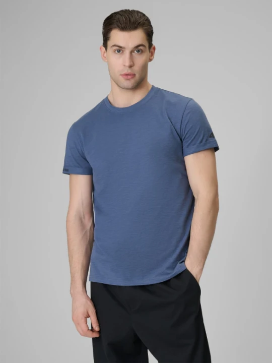 Zdjęcie produktu Męski t-shirt bez nadruku 4F 4FRSS26TTSHM4378 - granatowy