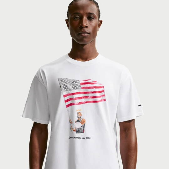 Zdjęcie produktu Męski T-shirt do koszykówki Nike LeBron „Old Glory” - Biel