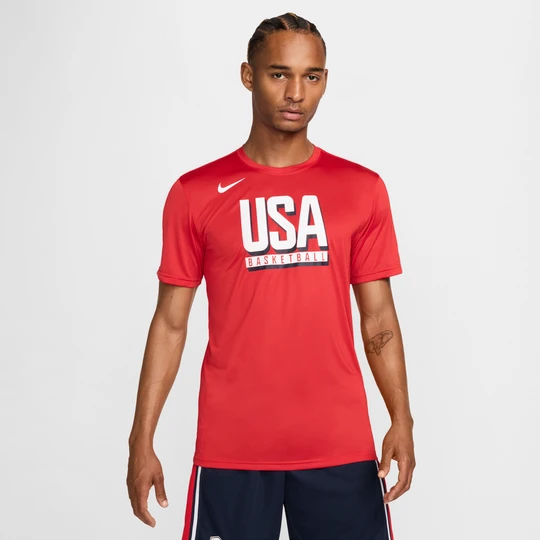 Zdjęcie produktu Męski T-shirt do koszykówki Nike USA Practice - Czerwony