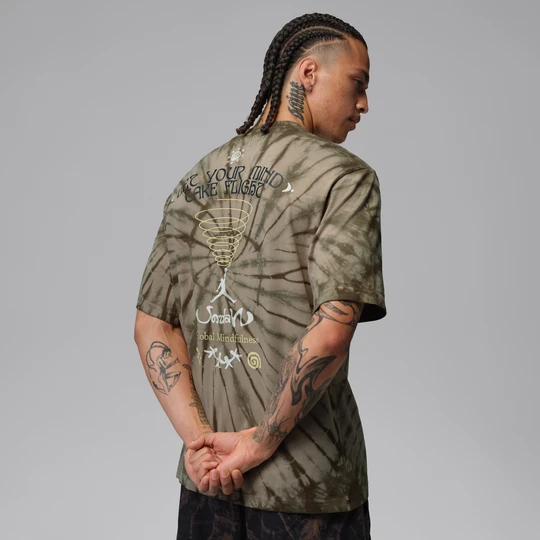 Zdjęcie produktu Męski T-shirt festiwalowy barwiony metodą Tie-Dye Jordan Brooklyn - Brązowy