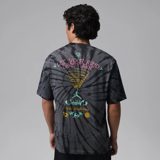 Zdjęcie produktu Męski T-shirt festiwalowy barwiony metodą Tie-Dye Jordan Brooklyn - Szary
