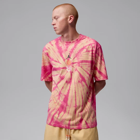 Zdjęcie produktu Męski T-shirt festiwalowy barwiony metodą Tie-Dye Jordan Brooklyn - Żółty