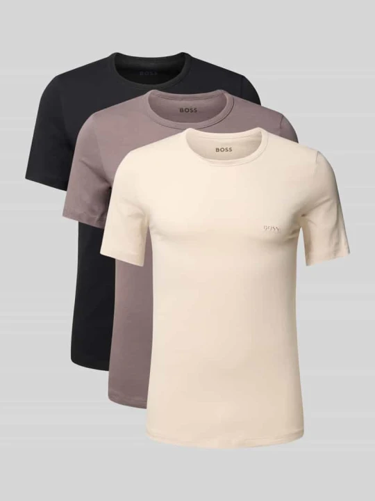Zdjęcie produktu Męski t-shirt krój regular fit w Zestaw 3 szt. z czystej Bawełna Boss Średnioszary