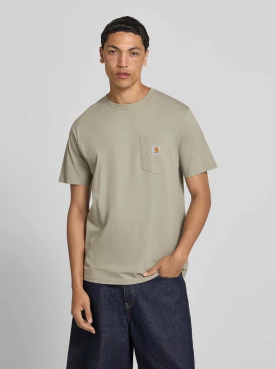 Zdjęcie produktu męski t-shirt o kroju regular fit z brustaszą Carhartt WIP Limonkowy