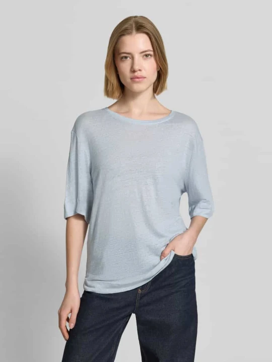 Zdjęcie produktu męski t-shirt o kroju regular fit z czystego lnu Boss Jasnoniebieski