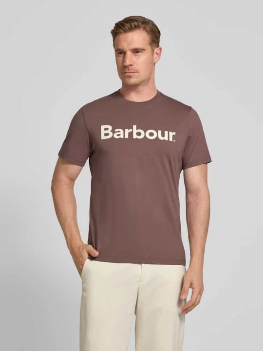 Zdjęcie produktu męski t-shirt o kroju regular fit z czystej bawełny Barbour Brudnoróżowy