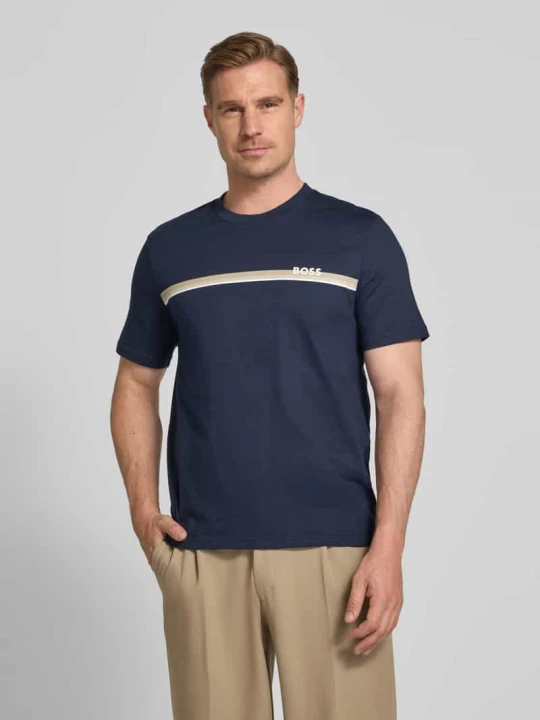 Zdjęcie produktu męski t-shirt o kroju regular fit z czystej bawełny Boss Granatowy