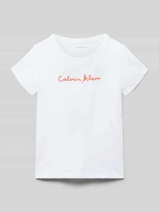 Zdjęcie produktu męski t-shirt o kroju regular fit z czystej bawełny Calvin Klein Jeans Biały