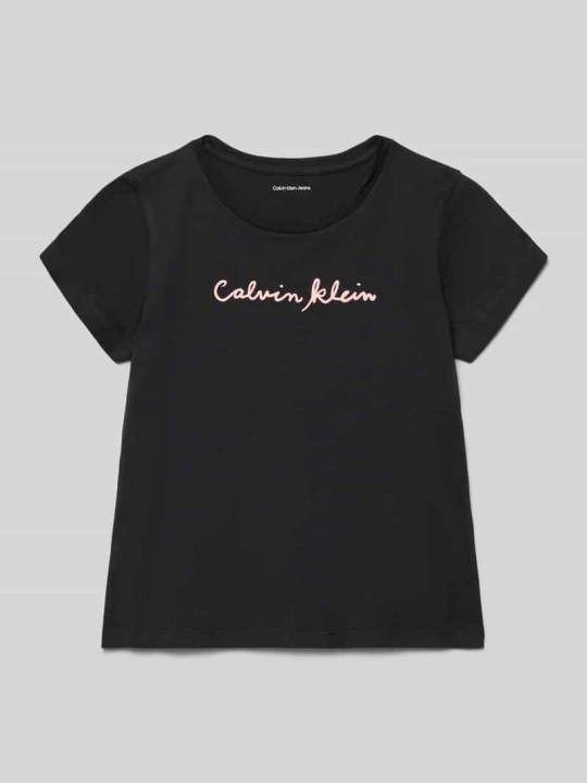 Zdjęcie produktu męski t-shirt o kroju regular fit z czystej bawełny Calvin Klein Jeans Czarny