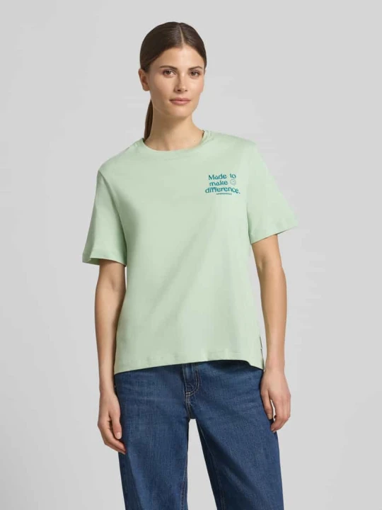 Zdjęcie produktu męski t-shirt o kroju regular fit z czystej bawełny ekologicznej model 'LUALAA' ARMEDANGELS Miętowy