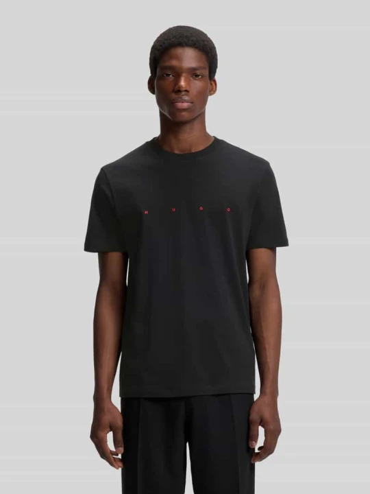 Zdjęcie produktu męski t-shirt o kroju regular fit z czystej bawełny Hugo Czarny