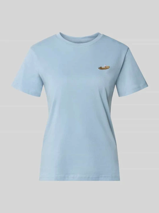 Zdjęcie produktu t-shirt z haftem i okrągłym dekoltem Jake*s Błękitny