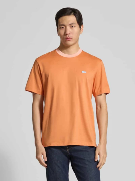 Zdjęcie produktu męski t-shirt o kroju regular fit z czystej bawełny Lacoste Pomarańczowy