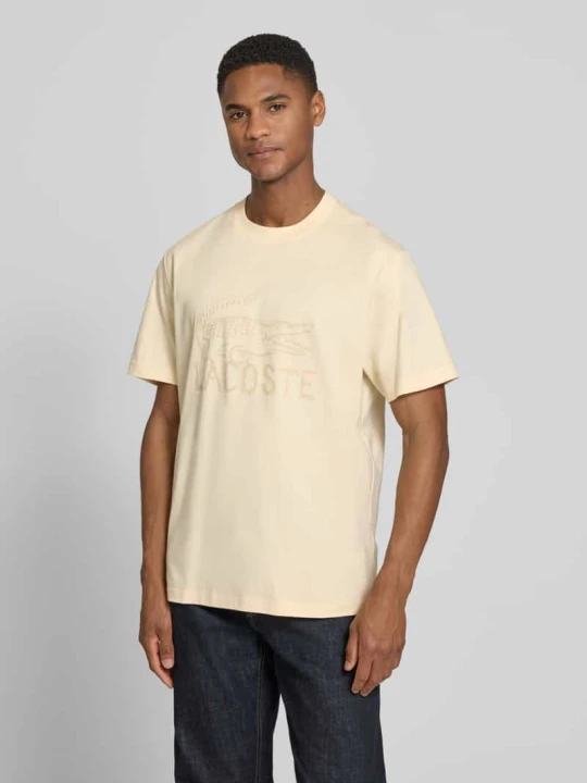 Zdjęcie produktu męski t-shirt o kroju regular fit z czystej bawełny Lacoste Beżowy