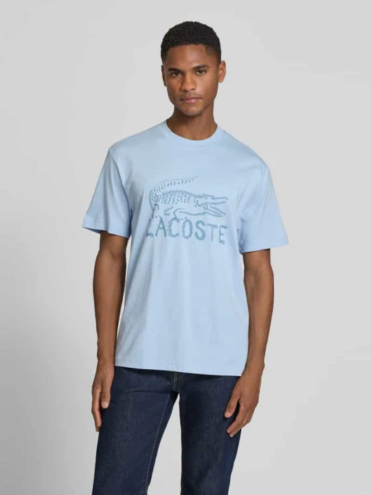 Zdjęcie produktu męski t-shirt o kroju regular fit z czystej bawełny Lacoste Jasnoniebieski