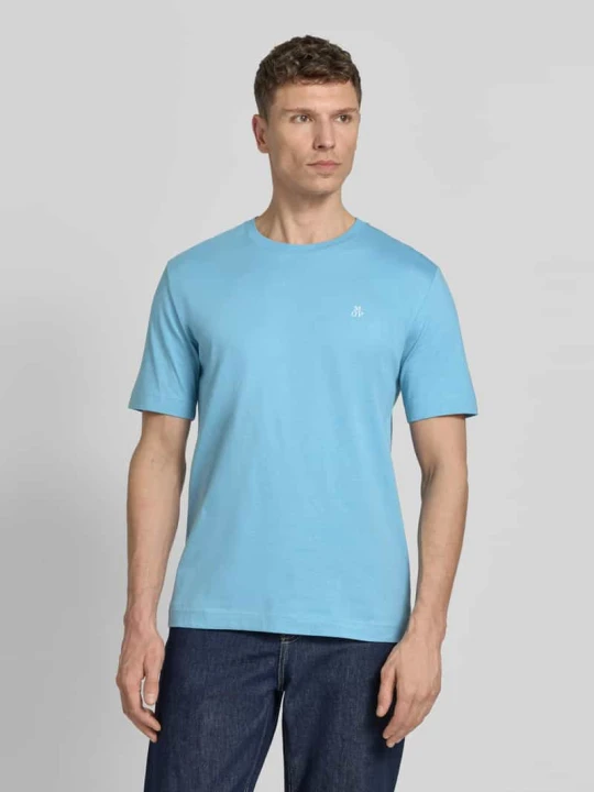 Zdjęcie produktu męski t-shirt o kroju regular fit z czystej bawełny Marc O'Polo Niebieski