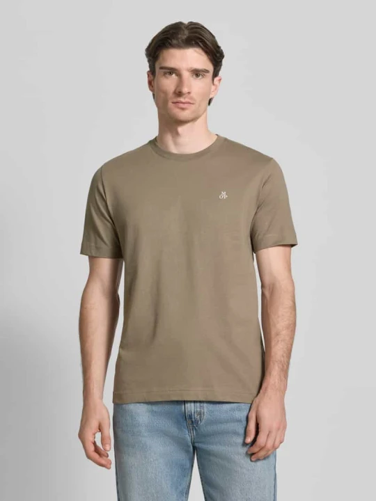 Zdjęcie produktu męski t-shirt o kroju regular fit z czystej bawełny Marc O'Polo Jasnobrązowy