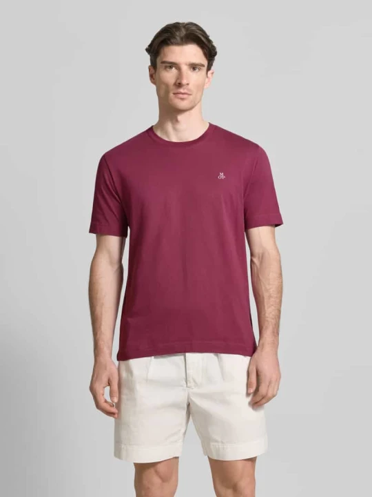 Zdjęcie produktu męski t-shirt o kroju regular fit z czystej bawełny Marc O'Polo Ciemnoczerwony