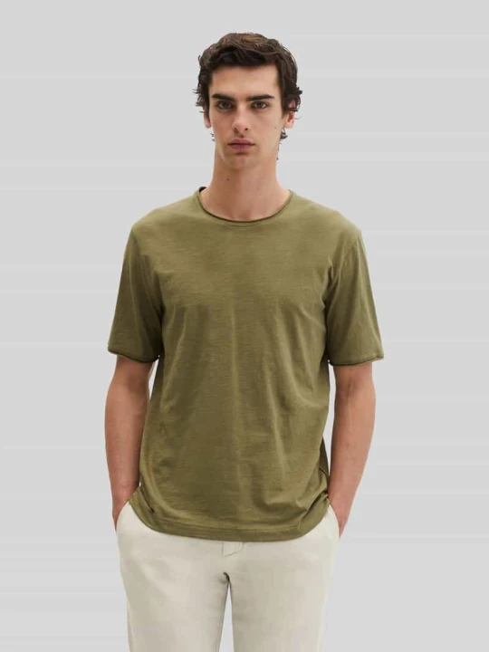 Zdjęcie produktu męski t-shirt o kroju regular fit z czystej bawełny Marc O'Polo Oliwkowy