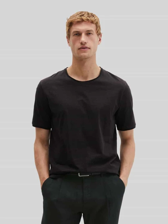 Zdjęcie produktu męski t-shirt o kroju regular fit z czystej bawełny Marc O'Polo Czarny
