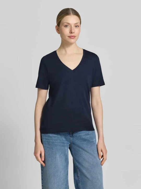 Zdjęcie produktu t-shirt o kroju regular fit z czystej bawełny Marc O'Polo Granatowy