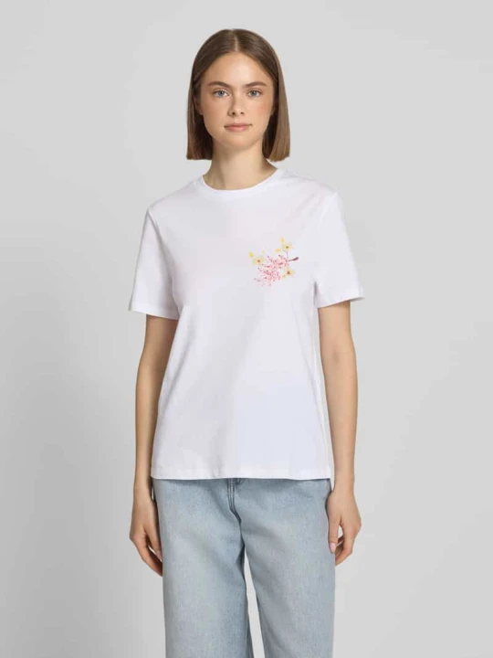Zdjęcie produktu męski t-shirt o kroju regular fit z czystej bawełny model 'BRIANNA' Pieces Biały