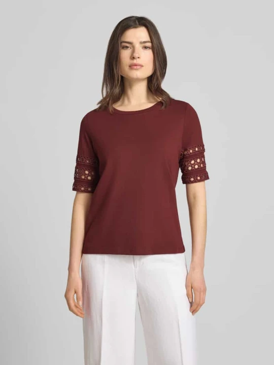 Zdjęcie produktu męski t-shirt o kroju regular fit z czystej bawełny model 'IVACY' Vero Moda Bordowy