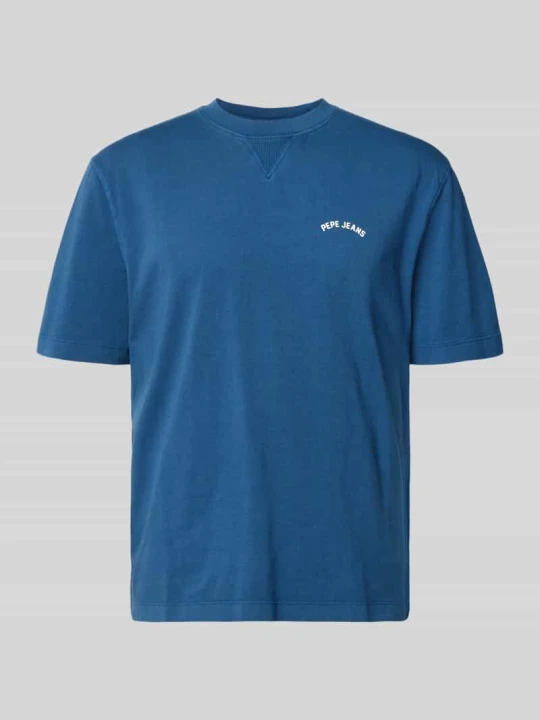 Zdjęcie produktu męski t-shirt o kroju regular fit z czystej bawełny model 'John Tee' Pepe Jeans Błękitny