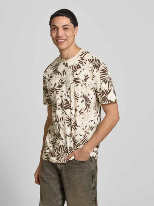 Zdjęcie produktu męski t-shirt o kroju regular fit z czystej bawełny model 'PERRY' Only & Sons Ciemnobrązowy