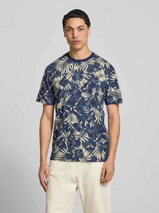 Zdjęcie produktu męski t-shirt o kroju regular fit z czystej bawełny model 'PERRY' Only & Sons Ciemnoniebieski