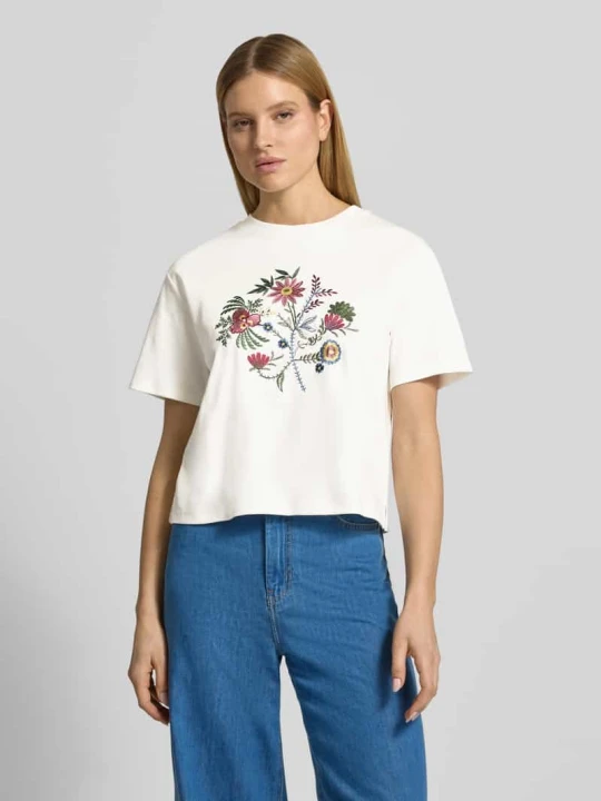 Zdjęcie produktu męski t-shirt o kroju regular fit z czystej bawełny model 'SABATO' Weekend Max Mara Biały