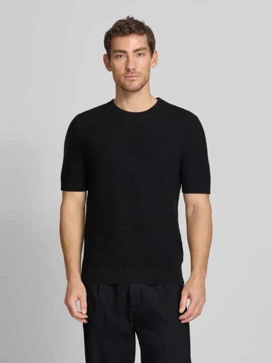 Zdjęcie produktu męski t-shirt o kroju regular fit z czystej bawełny model 'SAFFON' Hugo Czarny