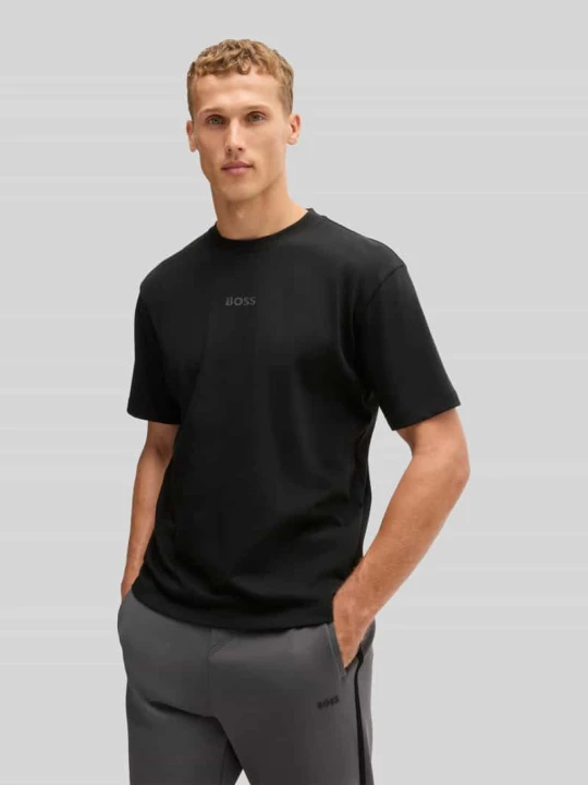 Zdjęcie produktu męski t-shirt o kroju regular fit z czystej bawełny model 'TEE 10' Boss Czarny