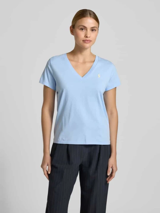 Zdjęcie produktu męski t-shirt o kroju regular fit z czystej bawełny Polo Ralph Lauren Jasnoniebieski