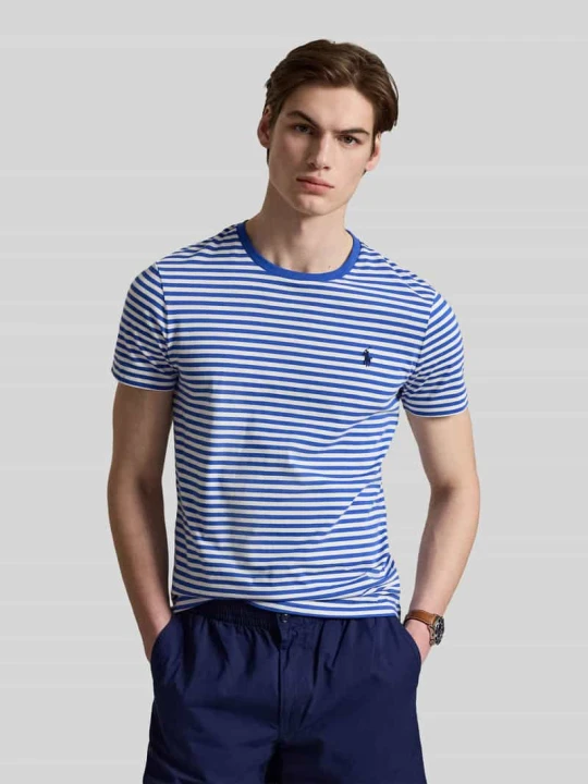 Zdjęcie produktu męski t-shirt o kroju regular fit z czystej bawełny Polo Ralph Lauren Jasnoniebieski