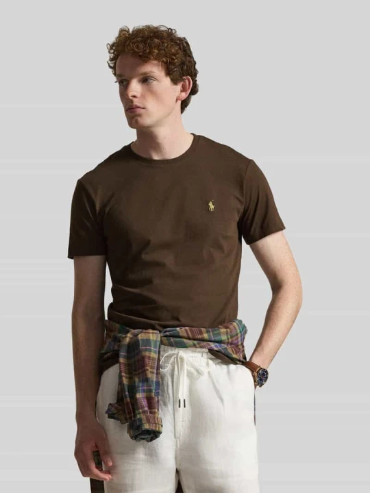 Zdjęcie produktu męski t-shirt o kroju regular fit z czystej bawełny Polo Ralph Lauren Średniobrązowy