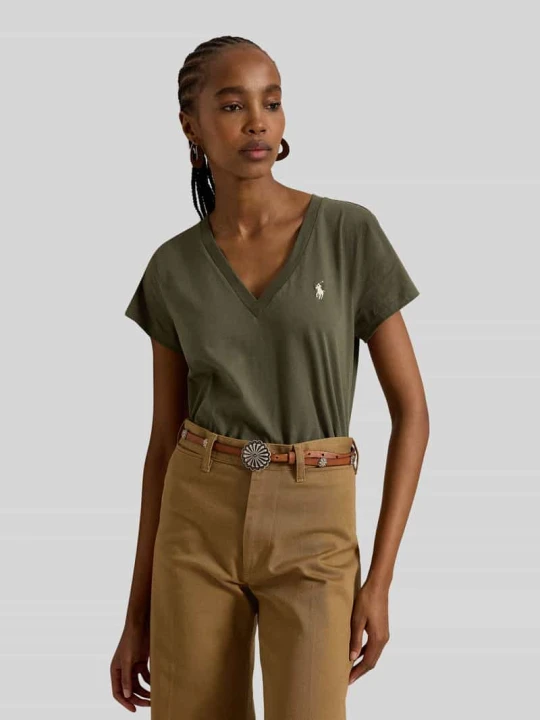 Zdjęcie produktu męski t-shirt o kroju regular fit z czystej bawełny Polo Ralph Lauren Oliwkowy